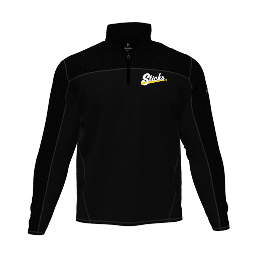 [CUS-DFW-QTRZ-PER-LSL-BLK-AS-LOGO3] Quarter Zip Pullover (Adult S, Black, Logo 3)