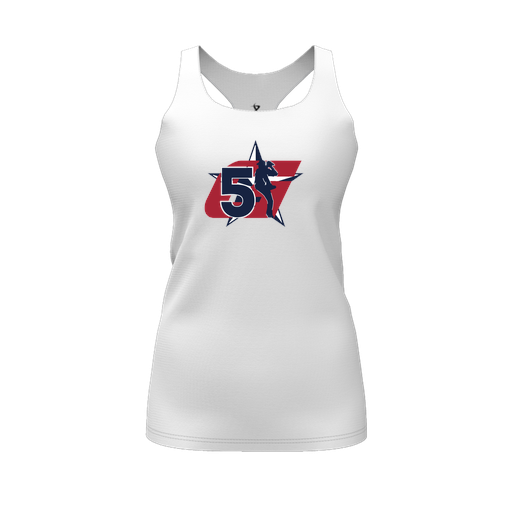 [CUS-DFW-RCBK-PER-WHT-FYS-LOGO1] Racerback Tank Top (Female Youth S, White, Logo 1)