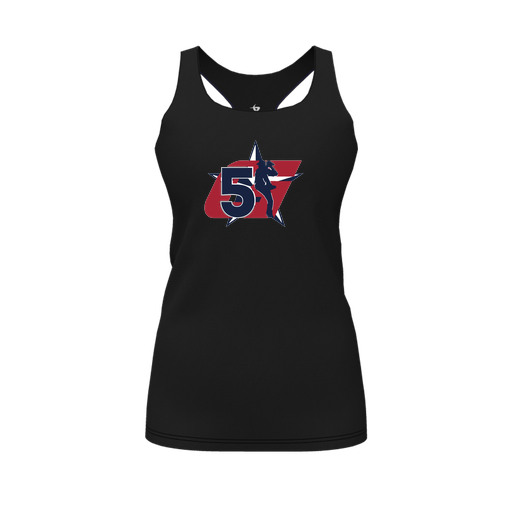 [CUS-DFW-RCBK-PER-BLK-FYS-LOGO1] Racerback Tank Top (Female Youth S, Black, Logo 1)