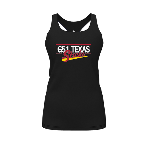 [CUS-DFW-RCBK-PER-BLK-FYS-LOGO2] Racerback Tank Top (Female Youth S, Black, Logo 2)