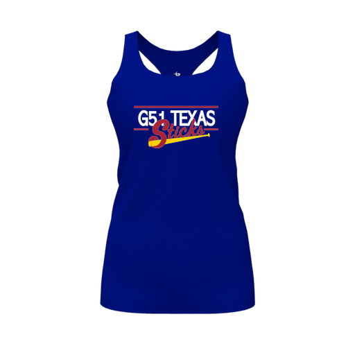 [CUS-DFW-RCBK-PER-RYL-FYS-LOGO2] Racerback Tank Top (Female Youth S, Royal, Logo 2)