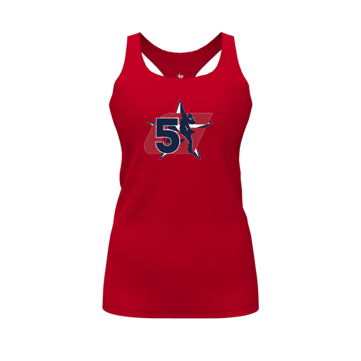 [FT0TRBRD-FYS-LOGO1] Decker Racerback Tank Top (Female Youth S, Red, Logo 1)