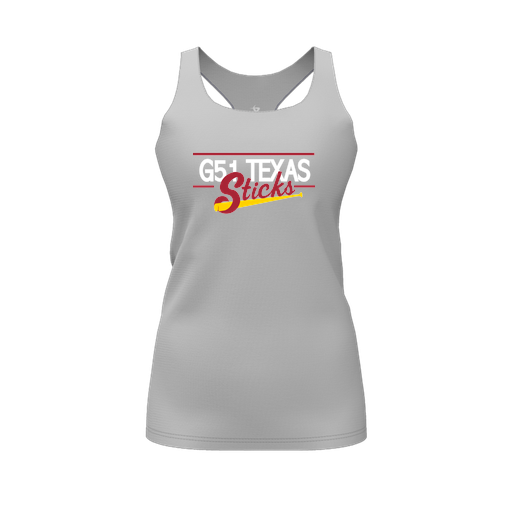 [CUS-DFW-RCBK-PER-GRY-FYS-LOGO2] Racerback Tank Top (Female Youth S, Gray, Logo 2)