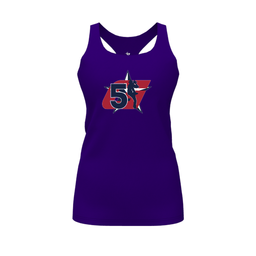 [CUS-DFW-RCBK-PER-PUR-FYS-LOGO1] Racerback Tank Top (Female Youth S, Purple, Logo 1)