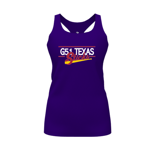 [FT0TRBPP-FYS-LOGO2] Decker Racerback Tank Top (Female Youth S, Purple, Logo 2)