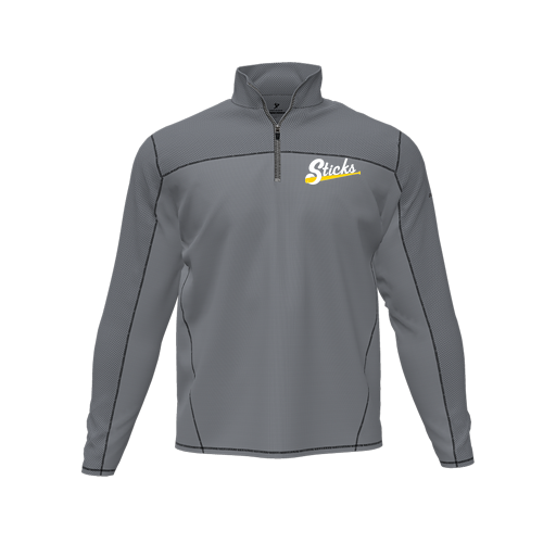[CUS-DFW-QTRZ-PER-LSL-GRY-AS-LOGO3] Quarter Zip Pullover (Adult S, Gray, Logo 3)
