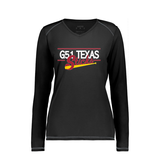 [6847.080.XS-LOGO2] Women's SoftTouch Long Sleeve (Female Adult XS, Black, Logo 2)