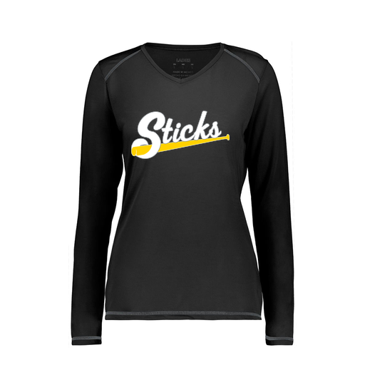 [6847.080.XS-LOGO3] Women's SoftTouch Long Sleeve (Female Adult XS, Black, Logo 3)