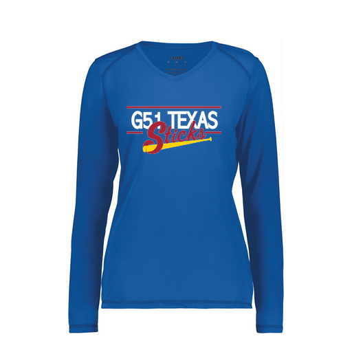 [6847.060.XS-LOGO2] Women's SoftTouch Long Sleeve (Female Adult XS, Royal, Logo 2)