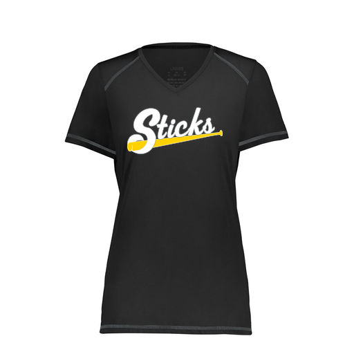 [6844.080.XS-LOGO3] Women's SoftTouch Short Sleeve (Female Adult XS, Black, Logo 3)
