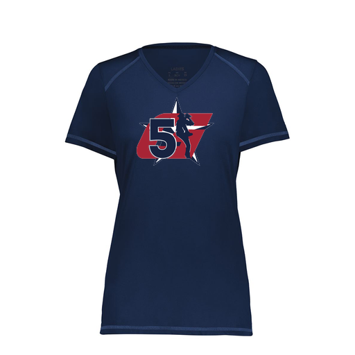 [6844.065.XS-LOGO1] Women's SoftTouch Short Sleeve (Female Adult XS, Navy, Logo 1)