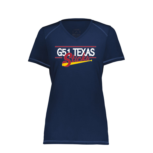[6844.065.XS-LOGO2] Women's SoftTouch Short Sleeve (Female Adult XS, Navy, Logo 2)