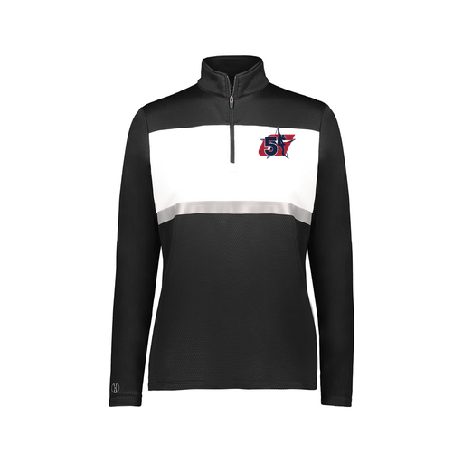 [222791.420.XS-LOGO1] Ladies Bold 1/4 Zip Pullover (Female Adult XS, Black, Logo 1)