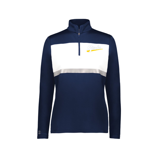 [222791.301.XS-LOGO3] Ladies Bold 1/4 Zip Pullover (Female Adult XS, Navy, Logo 3)