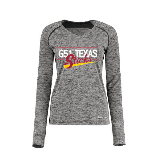 [222770.K94.XS-LOGO2] Ladies Electric Long Sleeve Shirt (Female Adult XS, Black, Logo 2)