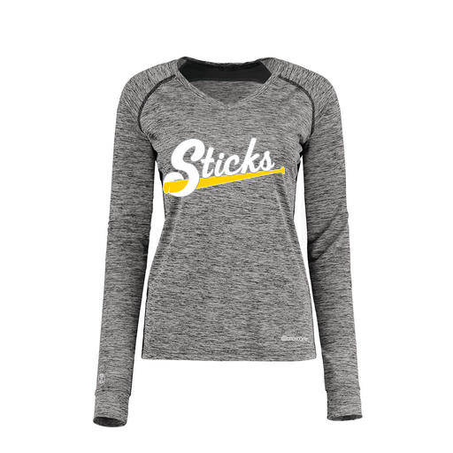 [222770.K94.XS-LOGO3] Ladies Electric Long Sleeve Shirt (Female Adult XS, Black, Logo 3)