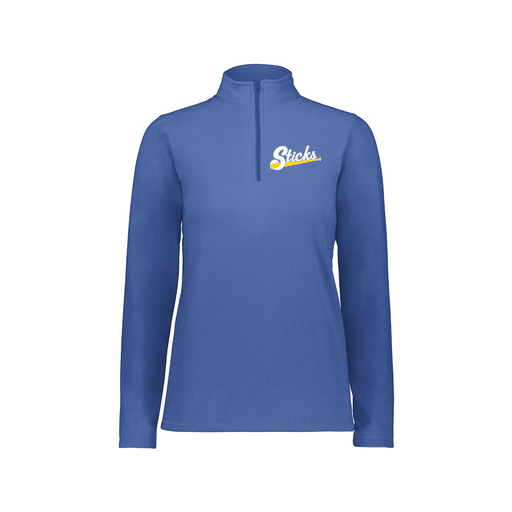 [6864.060.XS-LOGO3] Ladies MicroFleece 1/4 Zip Pullover (Female Adult XS, Royal, Logo 3)