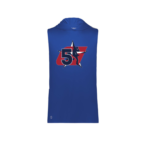 [222590.060.XS-LOGO1] Men's CoolDry Sleeveless Hoodie (Adult XS, Royal, Logo 1)