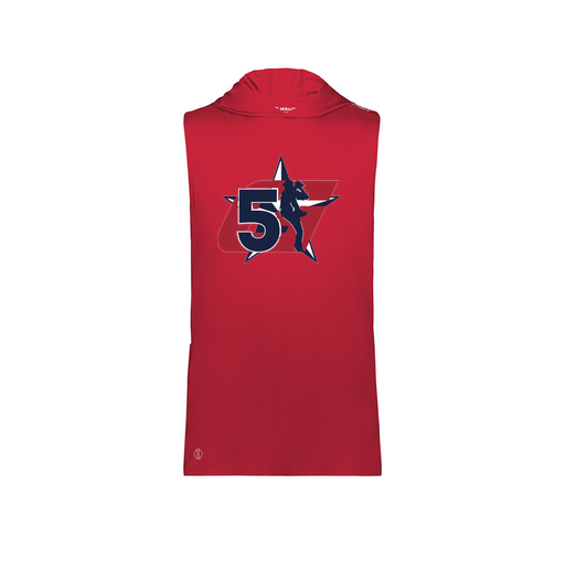 [222590.083.XS-LOGO1] Men's CoolDry Sleeveless Hoodie (Adult XS, Red, Logo 1)