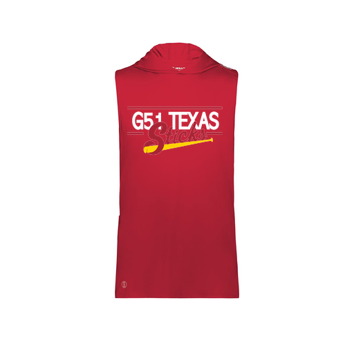 [222590.083.XS-LOGO2] Men's CoolDry Sleeveless Hoodie (Adult XS, Red, Logo 2)