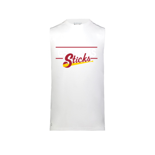 [222593.005.S-LOGO2] Men's CoolDry TankTop (Adult S, White, Logo 2)