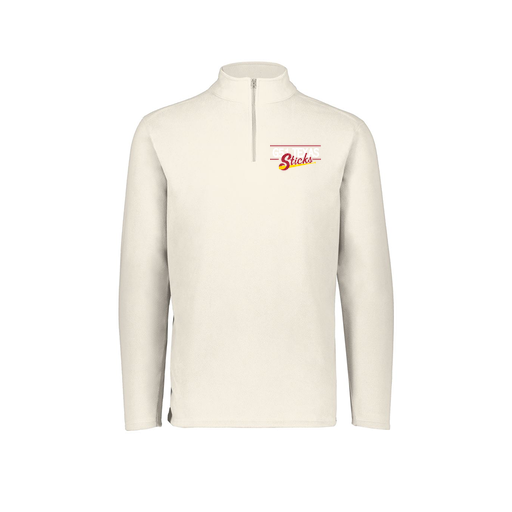 [6863.53T.XS-LOGO2] Men's MicroFleece 1/4 Zip Pullover (Adult XS, White, Logo 2)