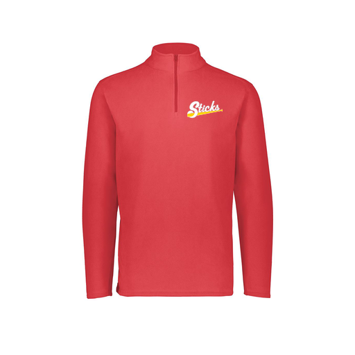 [6863.083.XS-LOGO3] Men's MicroFleece 1/4 Zip Pullover (Adult XS, Red, Logo 3)