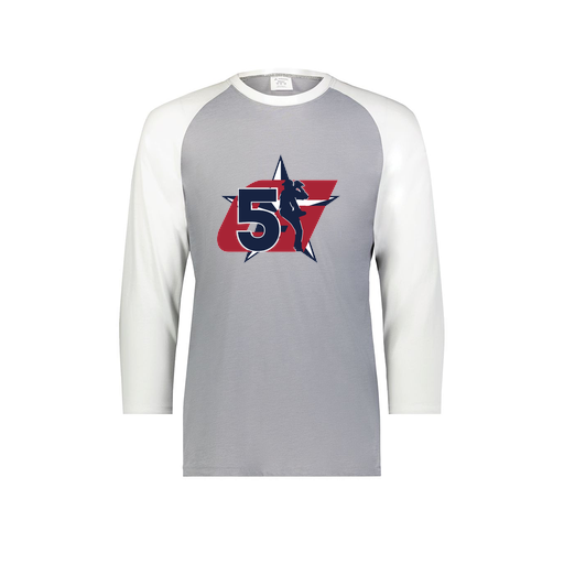 [6879.74S.S-LOGO1] Men's Vintage 3/4 Sleeve T-Shirt (Adult S, White, Logo 1)