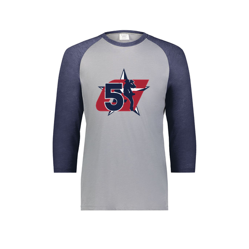 [6880.29V.S-LOGO1] Youth Vintage 3/4 T-Shirt (Youth S, Navy, Logo 1)