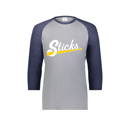 [6880.29V.S-LOGO3] Youth Vintage 3/4 T-Shirt (Youth S, Navy, Logo 3)
