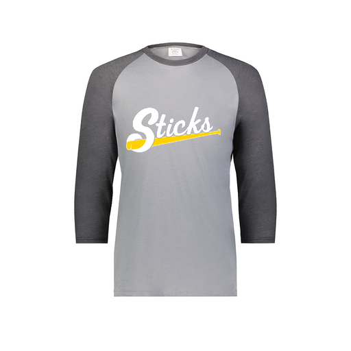 [6880.30V.S-LOGO3] Youth Vintage 3/4 T-Shirt (Youth S, Gray, Logo 3)