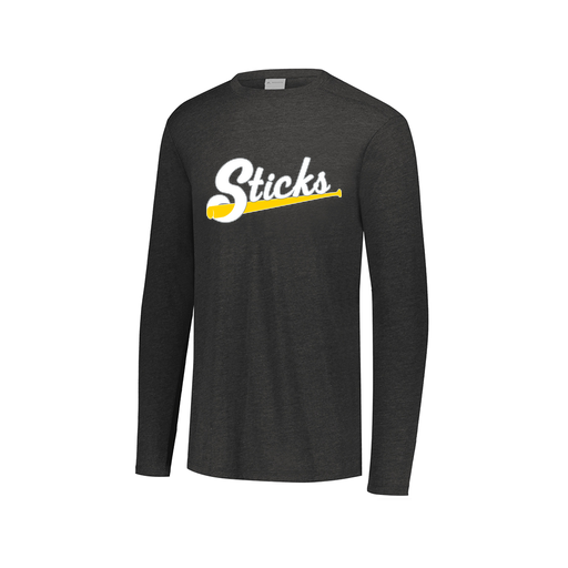 [FTLCUBBK-AXS-LOGO3] Decker Men's Tri-Blend T-Shirt - Long Sleeve (Adult XS, Black, Logo 3)