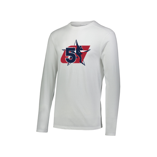 [FTLCUBWH-AXS-LOGO1] Decker Men's Tri-Blend T-Shirt - Long Sleeve (Adult XS, White, Logo 1)