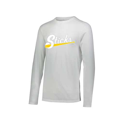 [FTLCUBWH-AXS-LOGO3] Decker Men's Tri-Blend T-Shirt - Long Sleeve (Adult XS, White, Logo 3)