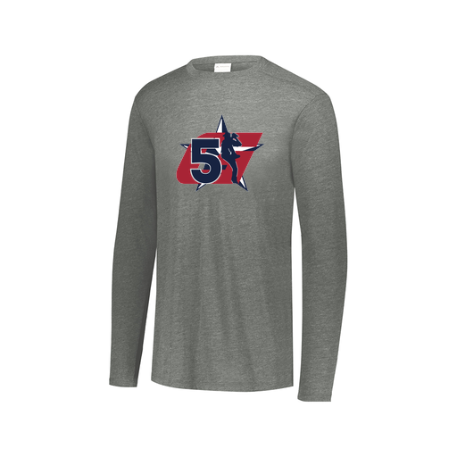 [FTLCUBGY-AXS-LOGO1] Decker Men's Tri-Blend T-Shirt - Long Sleeve (Adult XS, Gray, Logo 1)