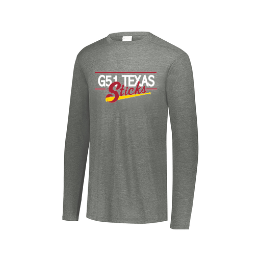 [FTLCUBGY-AXS-LOGO2] Decker Men's Tri-Blend T-Shirt - Long Sleeve (Adult XS, Gray, Logo 2)
