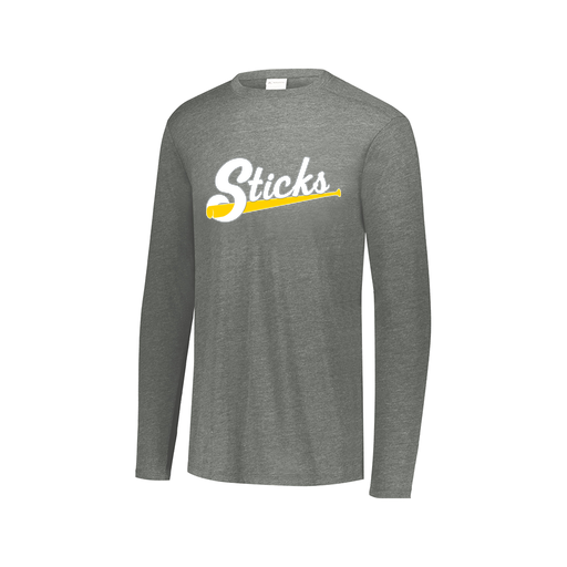 [FTLCUBGY-AXS-LOGO3] Decker Men's Tri-Blend T-Shirt - Long Sleeve (Adult XS, Gray, Logo 3)