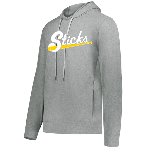 [222598.E83.S-LOGO3] Men's Ventura Thin Knit Hoodie (Adult S, Silver, Logo 3)
