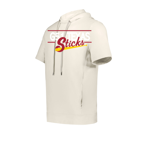 [222505.907.S-LOGO2] Men's Venturs Soft Knit Short Sleeve Hoodie (Adult S, White, Logo 2)