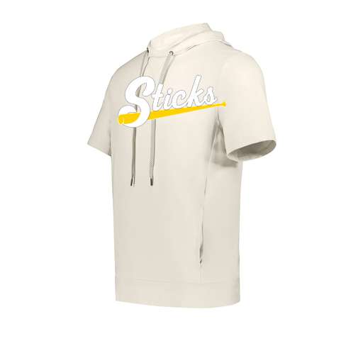 [222505.907.S-LOGO3] Men's Venturs Soft Knit Short Sleeve Hoodie (Adult S, White, Logo 3)