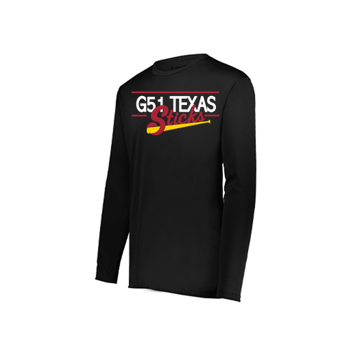 [222823.080.S-LOGO2] Youth LS Smooth Sport Shirt (Youth S, Black, Logo 2)