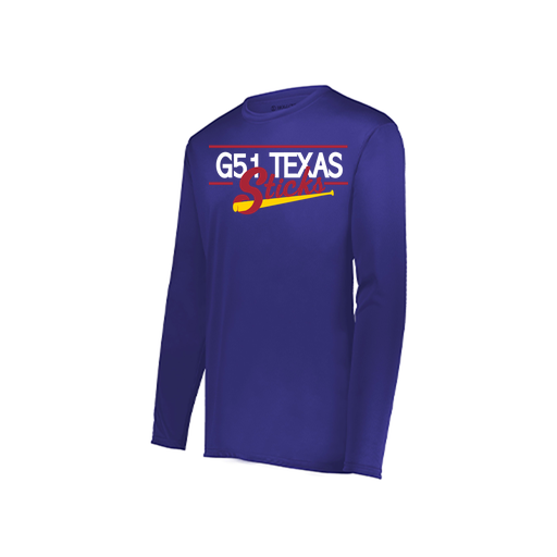 [222823.747.S-LOGO2] Youth LS Smooth Sport Shirt (Youth S, Purple, Logo 2)
