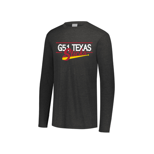 [FTLCUBBK-YS-LOGO2] Decker Youth Tri-Blend T-Shirt - Long Sleeve (Youth S, Black, Logo 2)