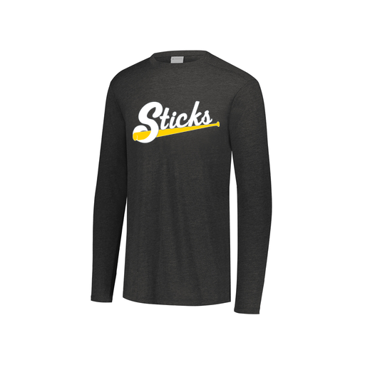 [FTLCUBBK-YS-LOGO3] Decker Youth Tri-Blend T-Shirt - Long Sleeve (Youth S, Black, Logo 3)