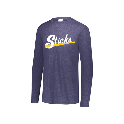 [3076.72N.S-LOGO3] Youth LS Ultra-blend T-Shirt (Youth S, Navy, Logo 3)