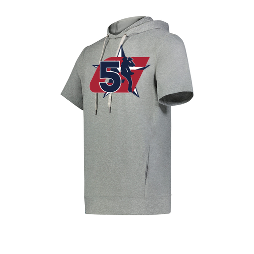 [222605-SIL-YS-LOGO1] YOUTH VENTURA SOFT KNIT SHORT SLEEVE HOODIE (Youth S, Silver, Logo 1)