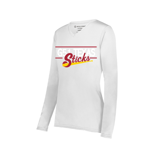 [222824.005.S-LOGO2] Ladies LS Smooth Sport Shirt (Female Adult S, White, Logo 2)