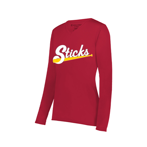 [222824.083.S-LOGO3] Ladies LS Smooth Sport Shirt (Female Adult S, Red, Logo 3)