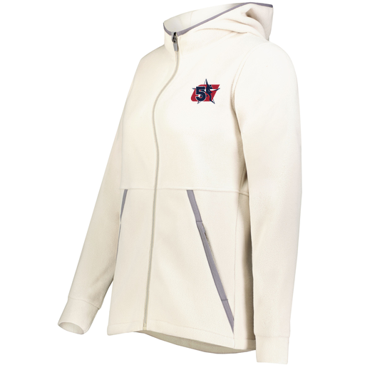 [6860.53T.XS-LOGO1] Ladies Chill Full Zip Fleece (Female Adult XS, White, Logo 1)