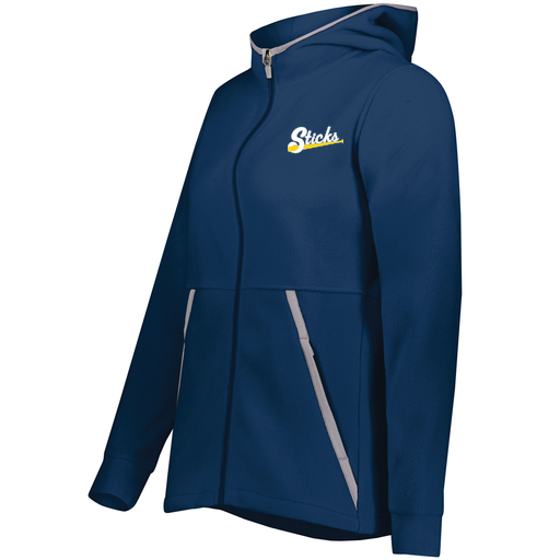 [6860.065.XS-LOGO3] Ladies Chill Full Zip Fleece (Female Adult XS, Navy, Logo 3)